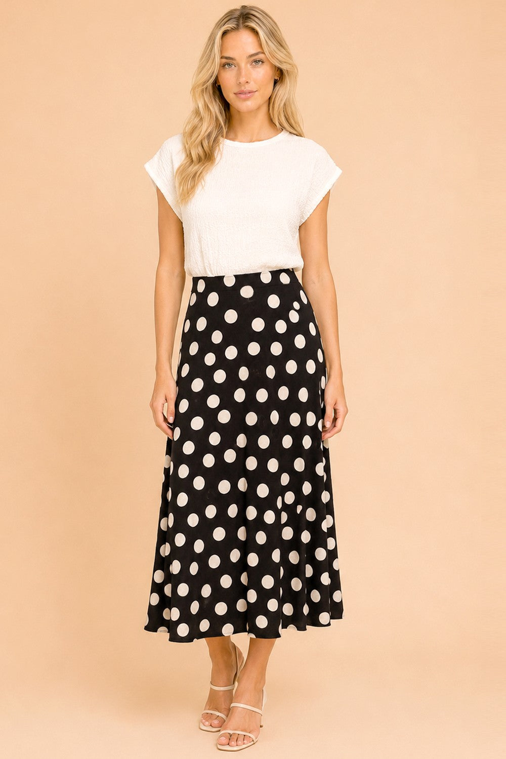 Polka Dot Midi Skirt