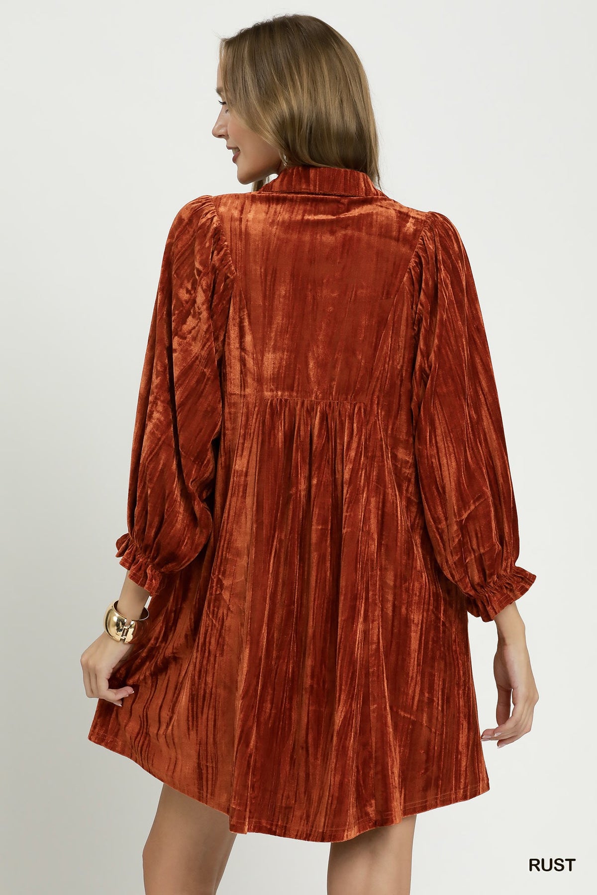Velvet Babydoll Mini Dress with Lace Trim