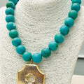 Chic - Pendant On Marbled Beaded Necklace